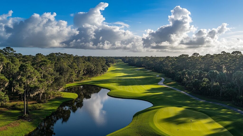 Panoramic views of the Copperhead Course at Innisbrook Resort during the Valspar Championship